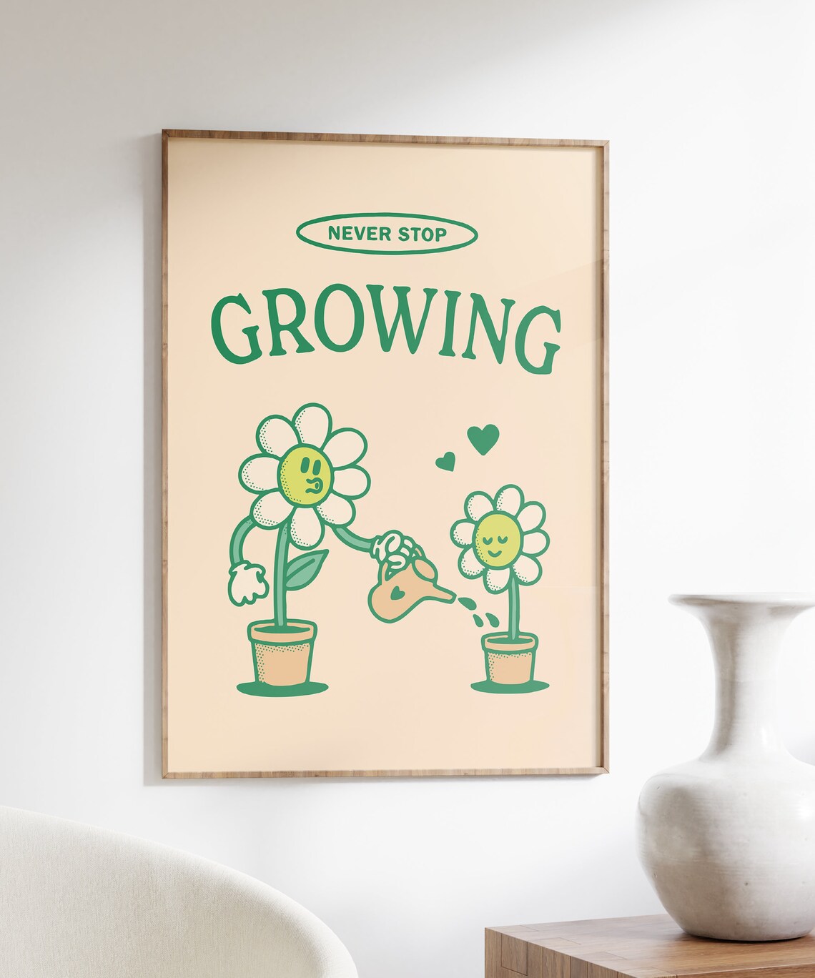 Never Stop Growing Retro Motivational Quote Print - Image 6