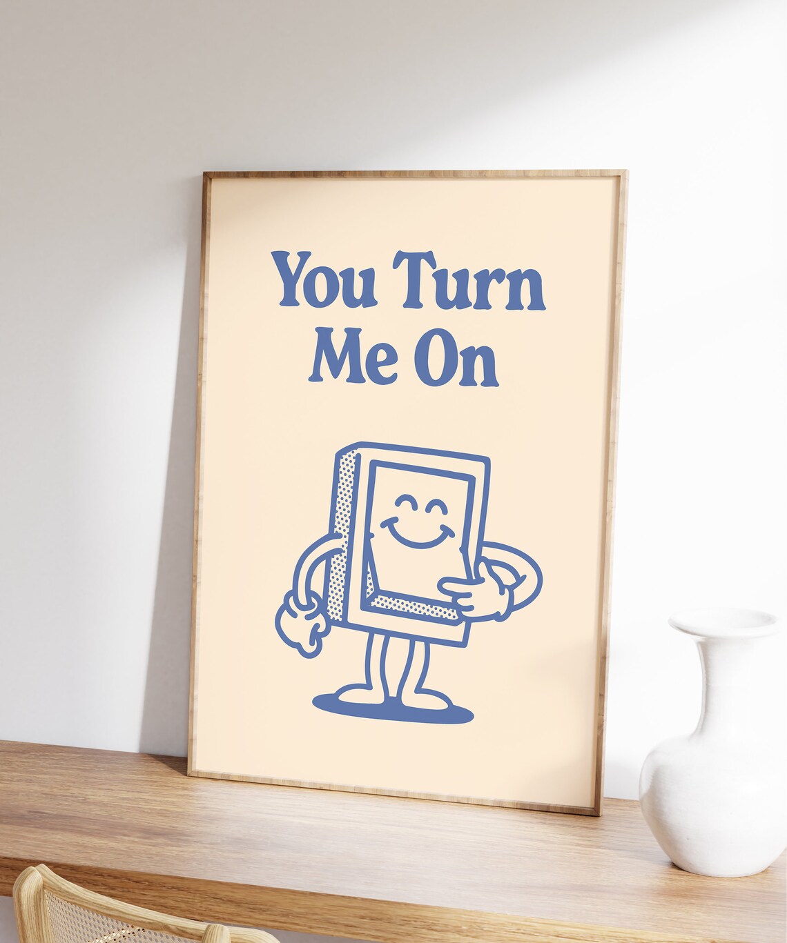 You Turn Me On Retro Switch Character Funny Love Quote Poster - Image 7