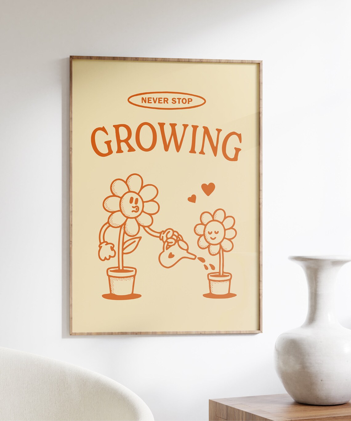 Never Stop Growing Retro Motivational Art Print - Image 5