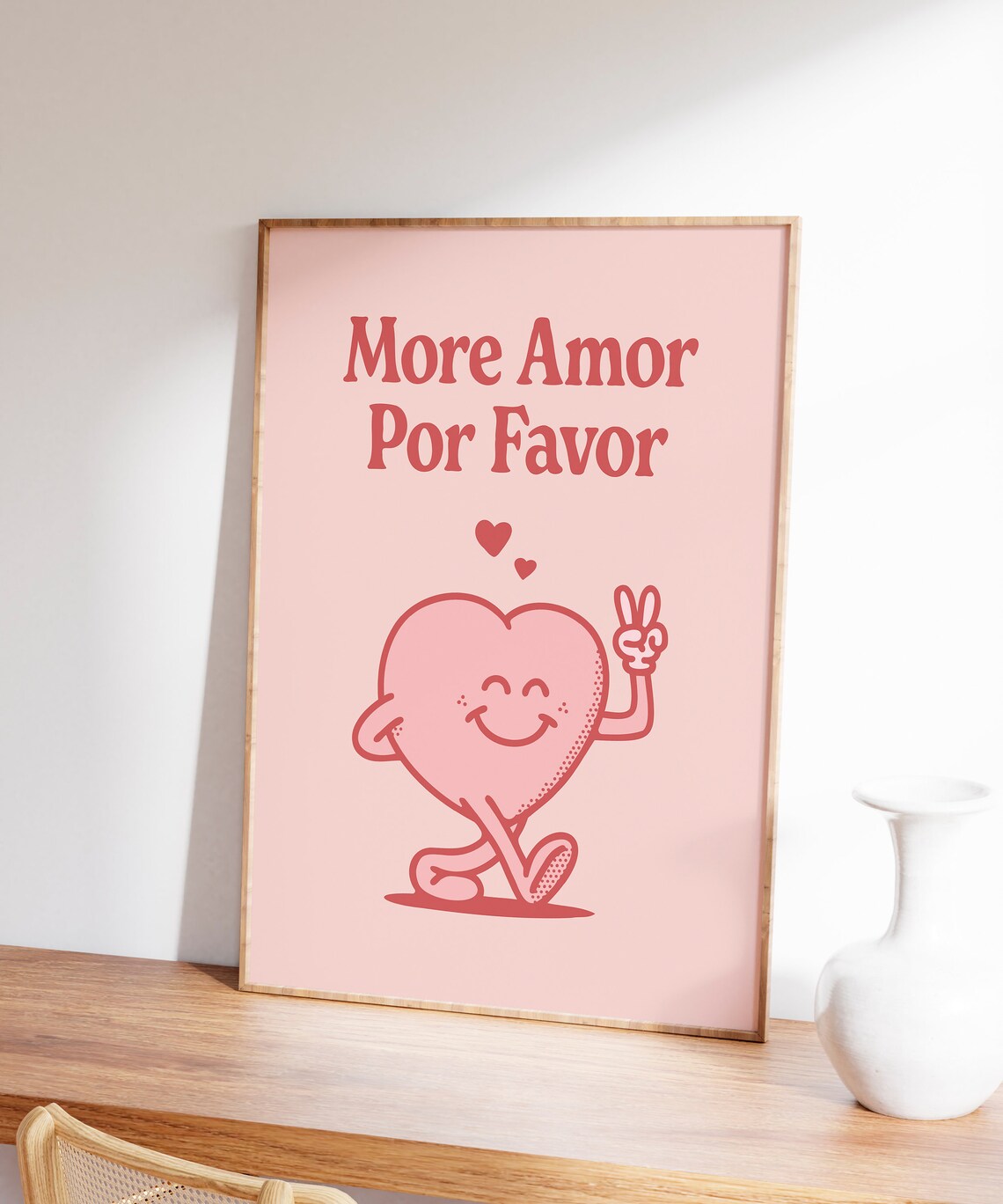 More Amor Por Favor Sweet Heart Quote Cute Motivational Wall Art - Image 5