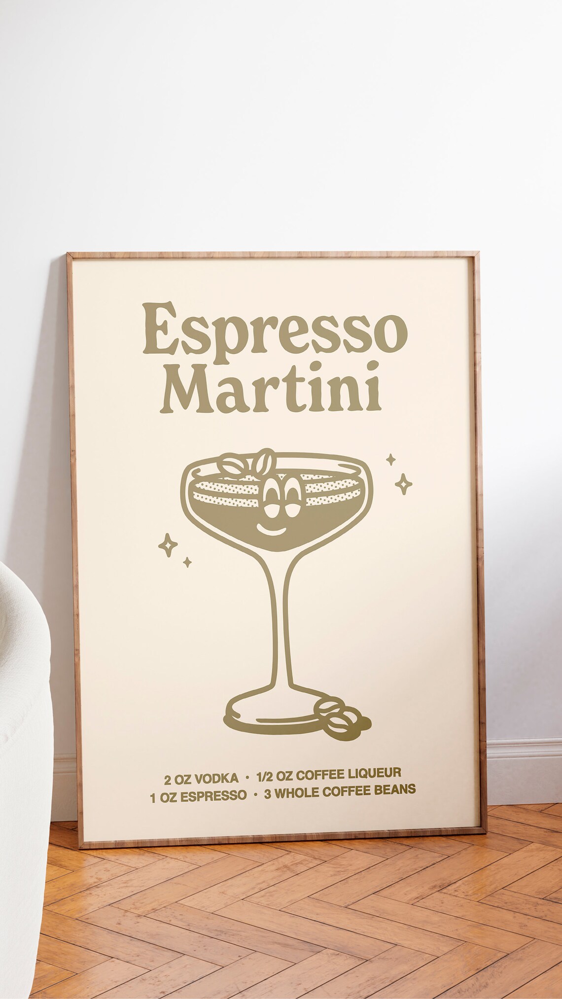 Espresso Martini Vintage Cocktail Art Print - Image 2