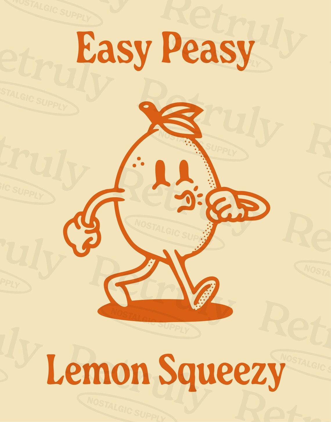 Easy Peasy Lemon Squeezy Retro Character Art Print - Image 2