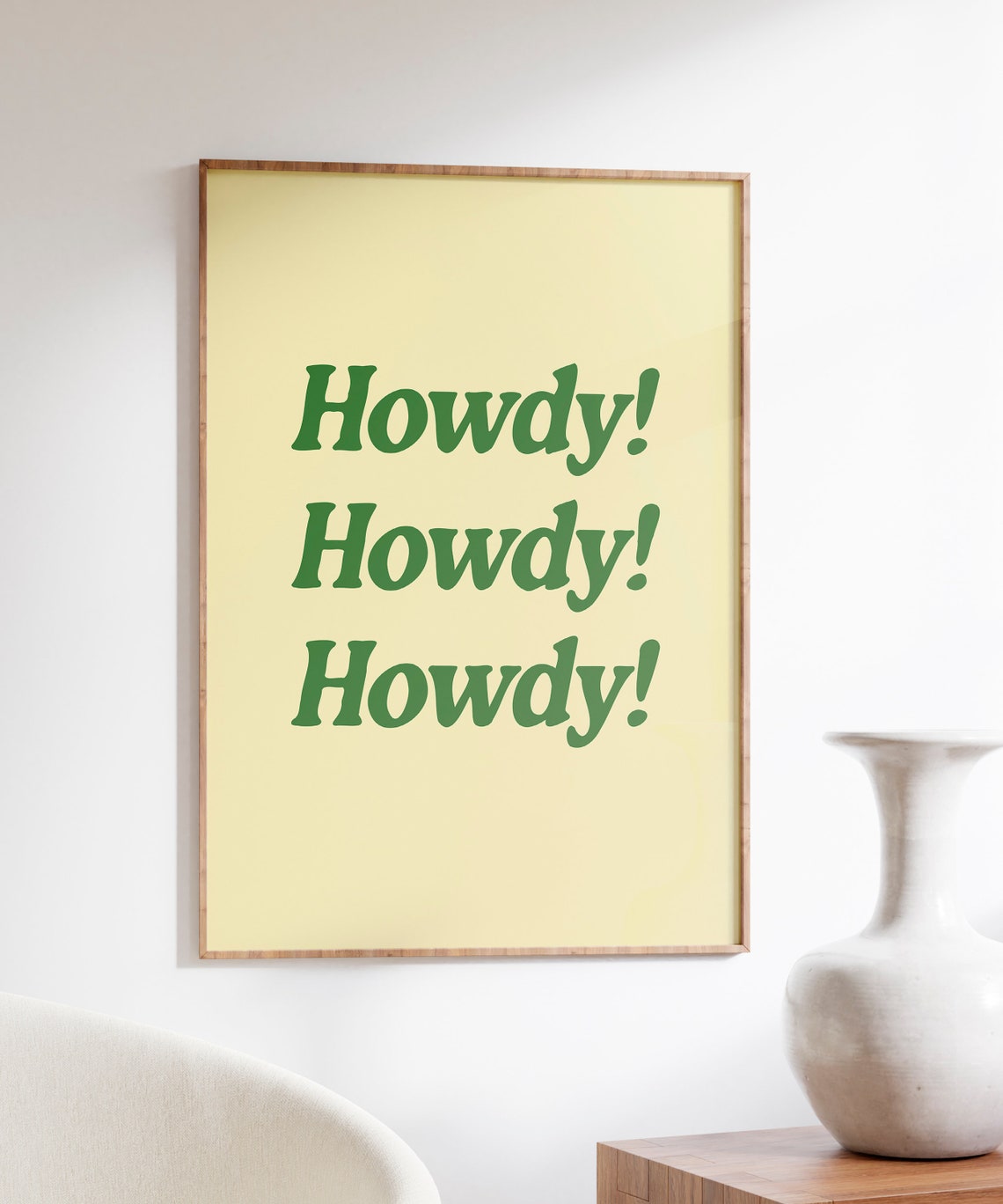 Howdy Howdy Howdy Green Retro Western Typography Quote Poster - Image 4