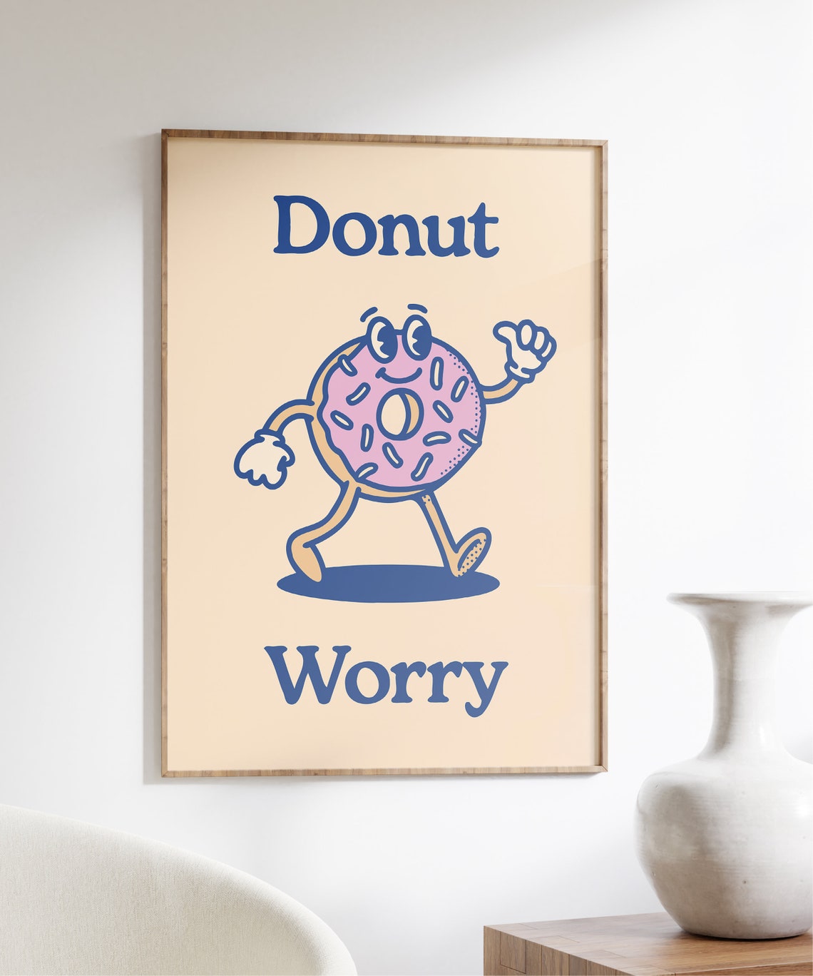 Donut Worry Retro Quote Art Print - Image 5