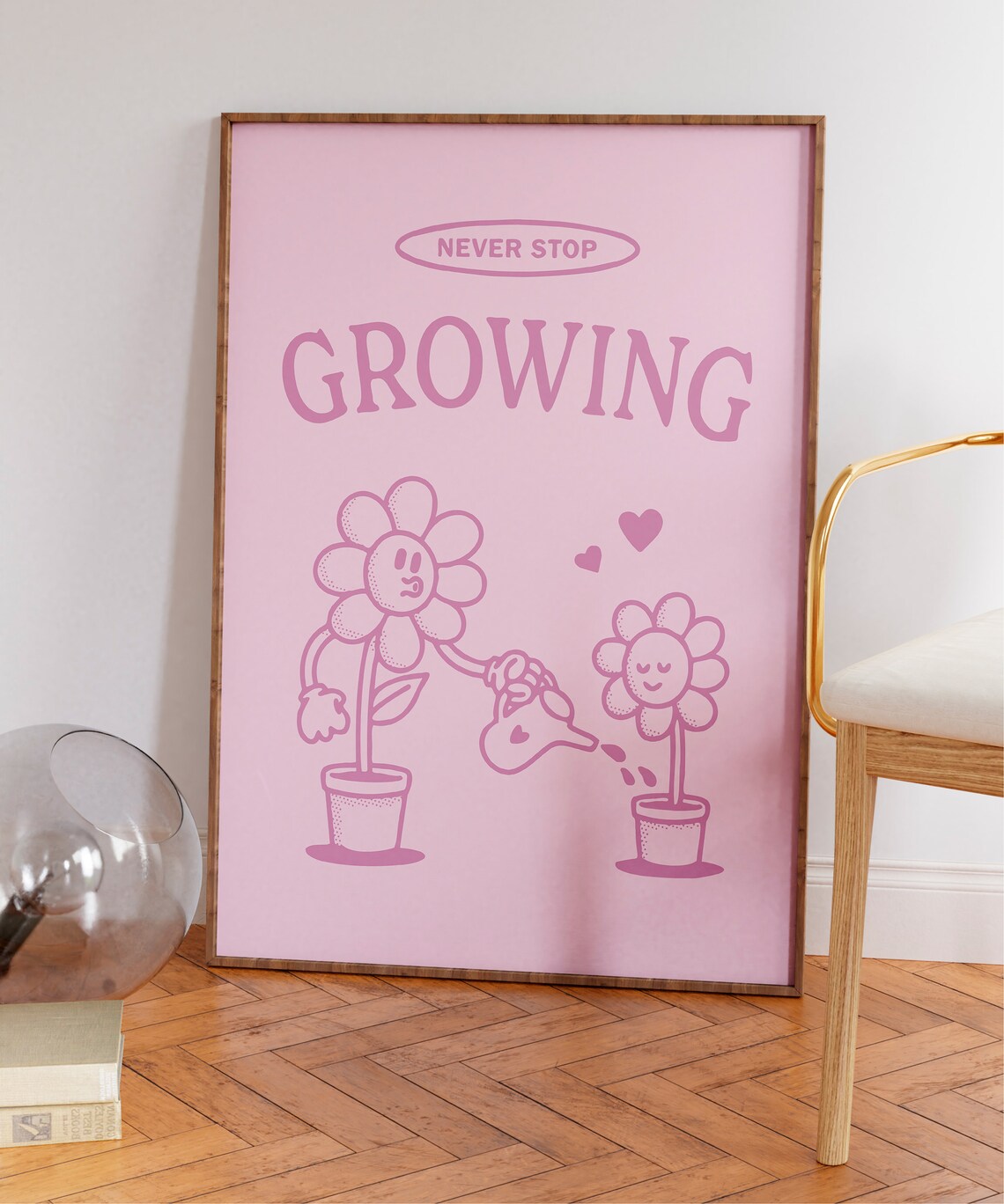 Never Stop Growing Retro Quote Art Print - Image 7