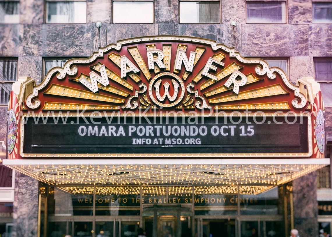 Warner Theatre Milwaukee Omara Portuondo Marquee Black White Print - Image 2