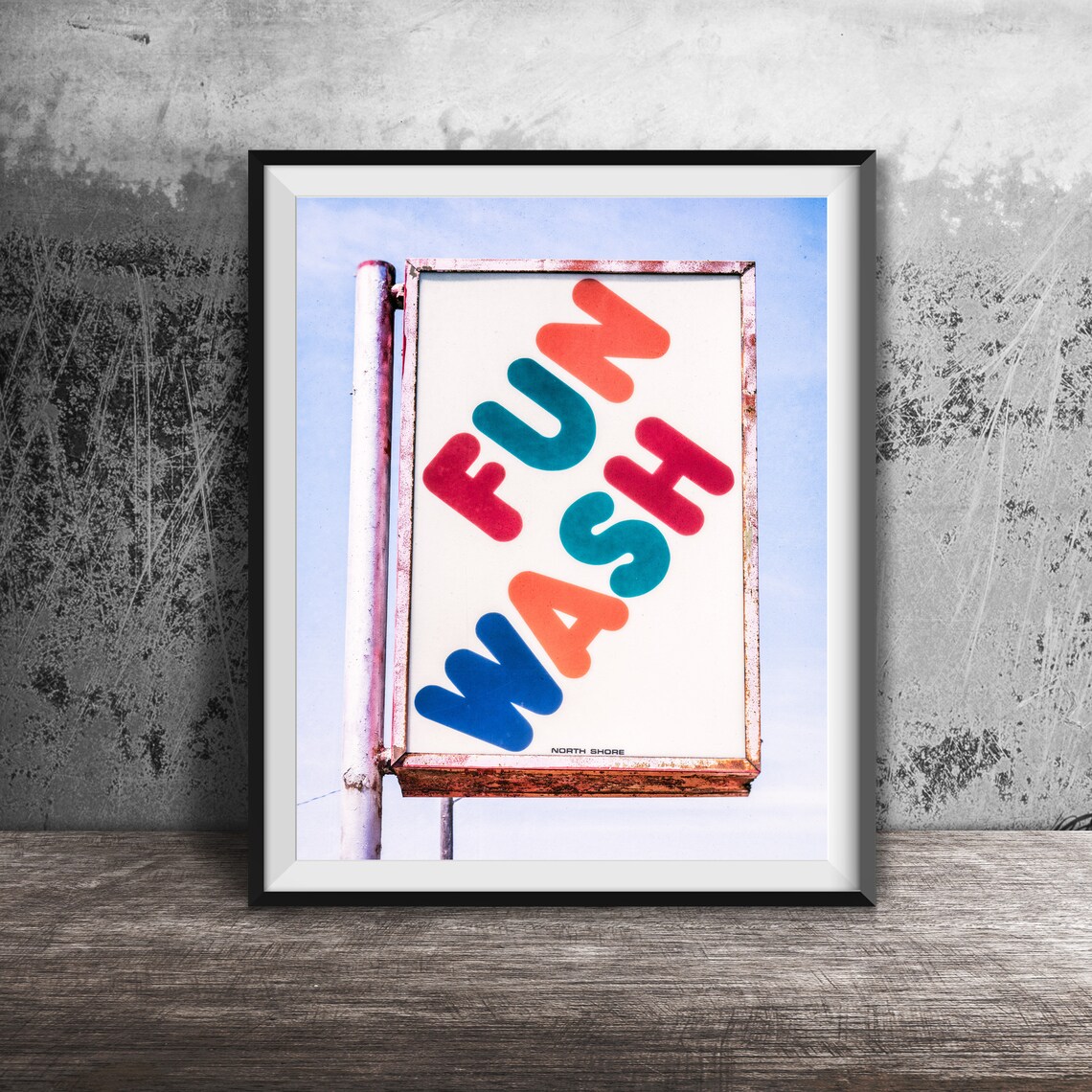 Fun Wash Retro Laundromat Car Wash Sign Photography Art Poster