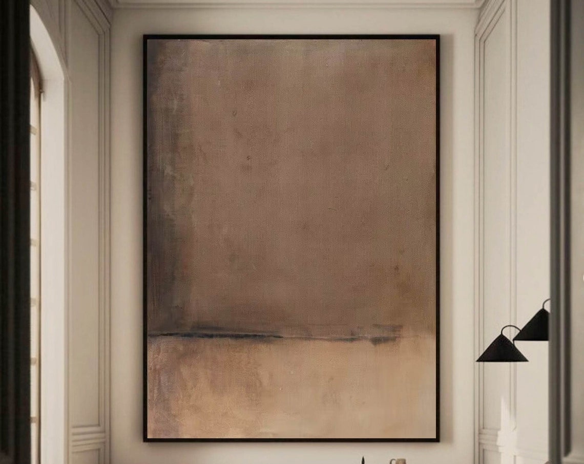 Beige Brown Minimal Field Wabi Sabi Textured Neutral Art Poster - Image 3