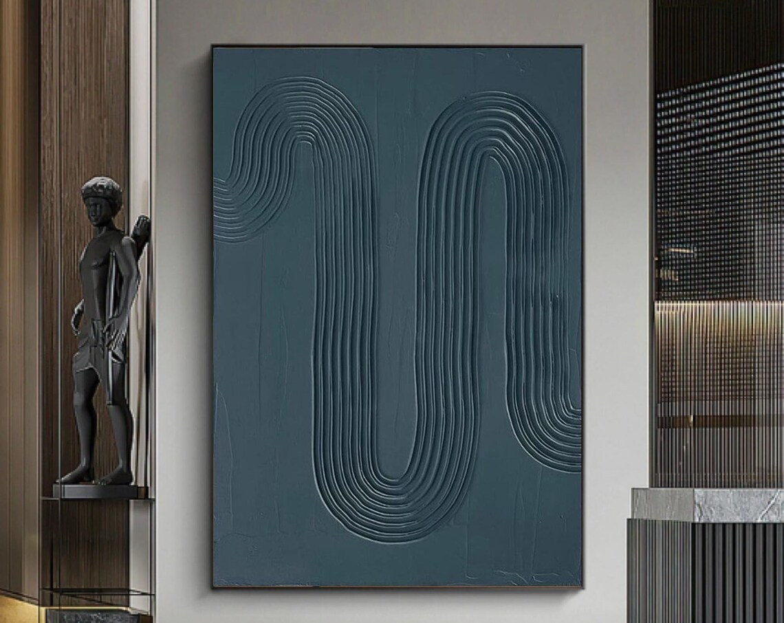 Blue Green Minimalist Abstract Art Print