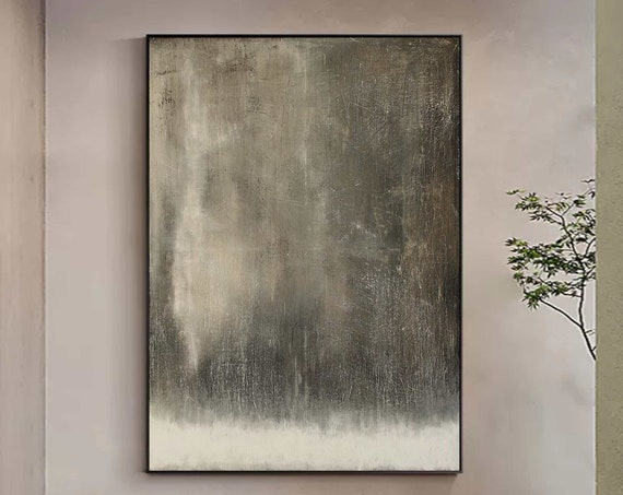 Gray Beige Abstract Painting Medieval Beige Gray Oil Painting Gray Green Abstract Wall Decor Gray Beige Wall Art Gray Beige Wall Art