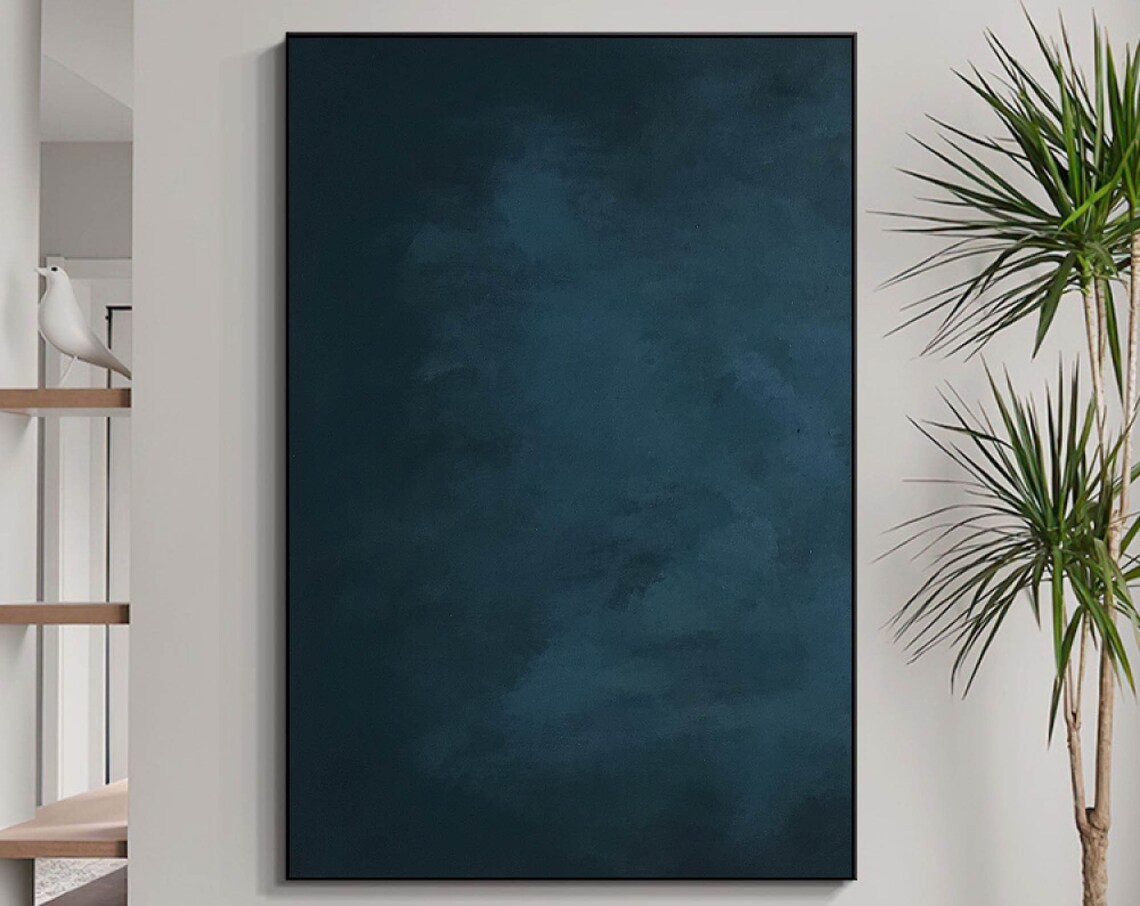 Pure Blue Minimalist Texture, Modernist Abstract Art Print
