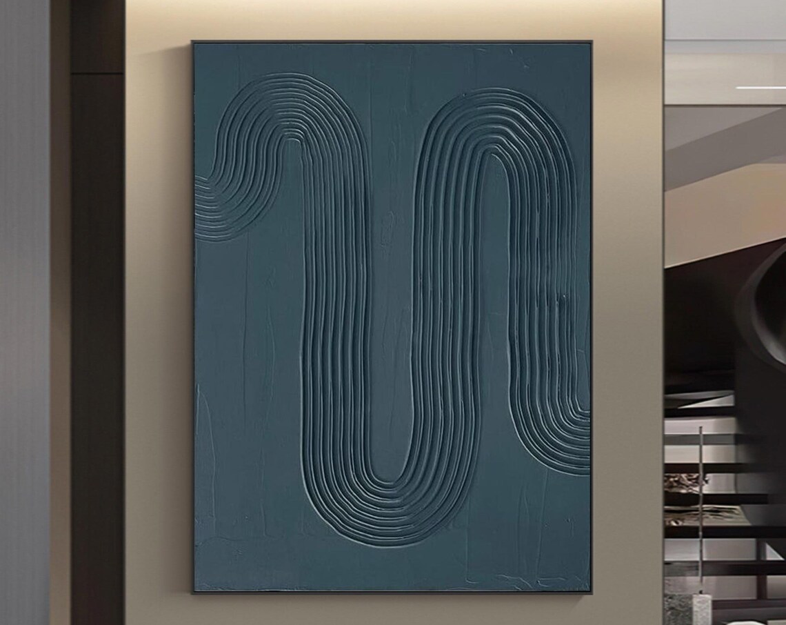 Blue Green Minimalist Abstract Art Print - Image 3