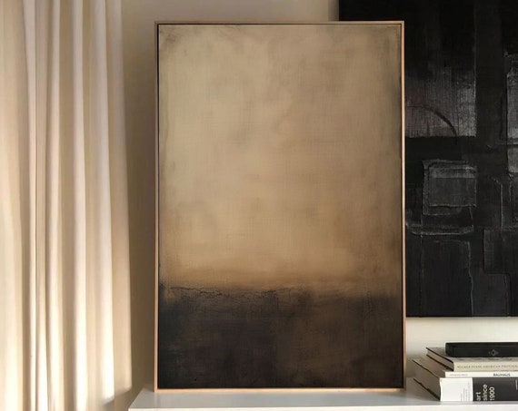 Beige Wabisabi Painting Beige Brown Abstract Painting Medieval Brown Oil Painting Beige Minimalist Wall Decor Brown Beige Wall Art