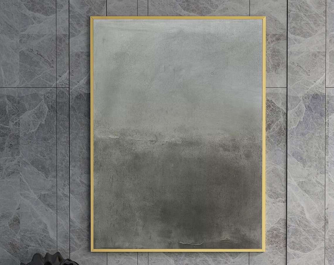 Grey Black Gradient Abstract Minimalist Concrete Texture Moody Poster - Image 3