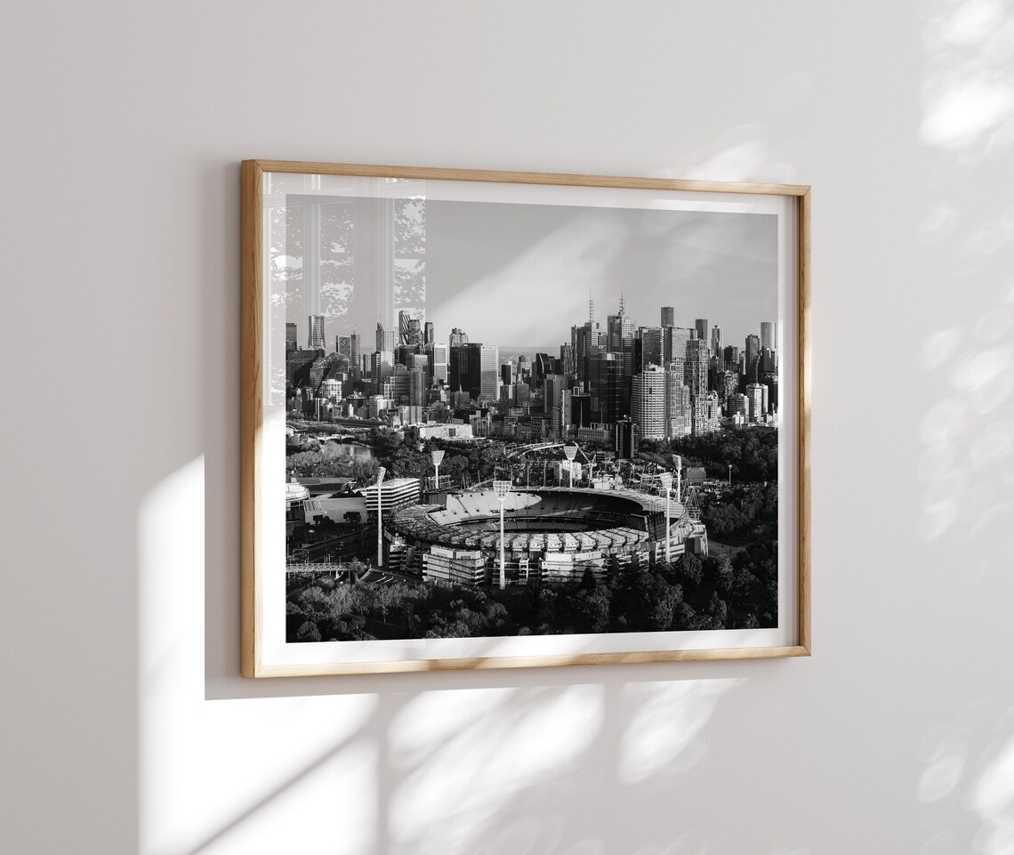 Melbourne MCG Black and White Travel Poster - Image 3