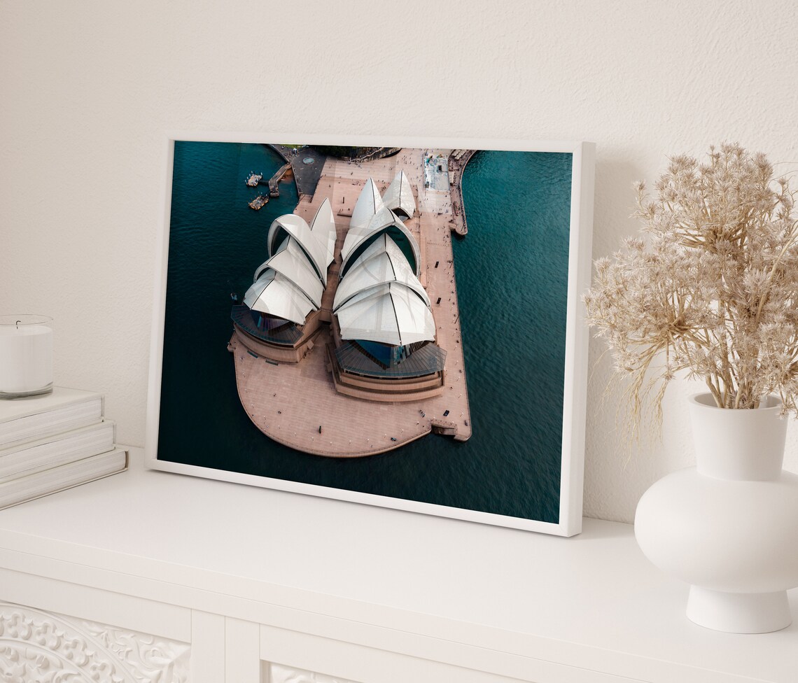 Sydney Opera House Aerial Harbour Teal Water View Photography Poster - Image 2