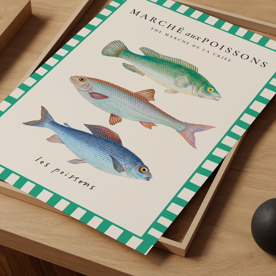 Marche aux Poissons French Fish Market Vintage Seafood Kitchen Print - Image 5