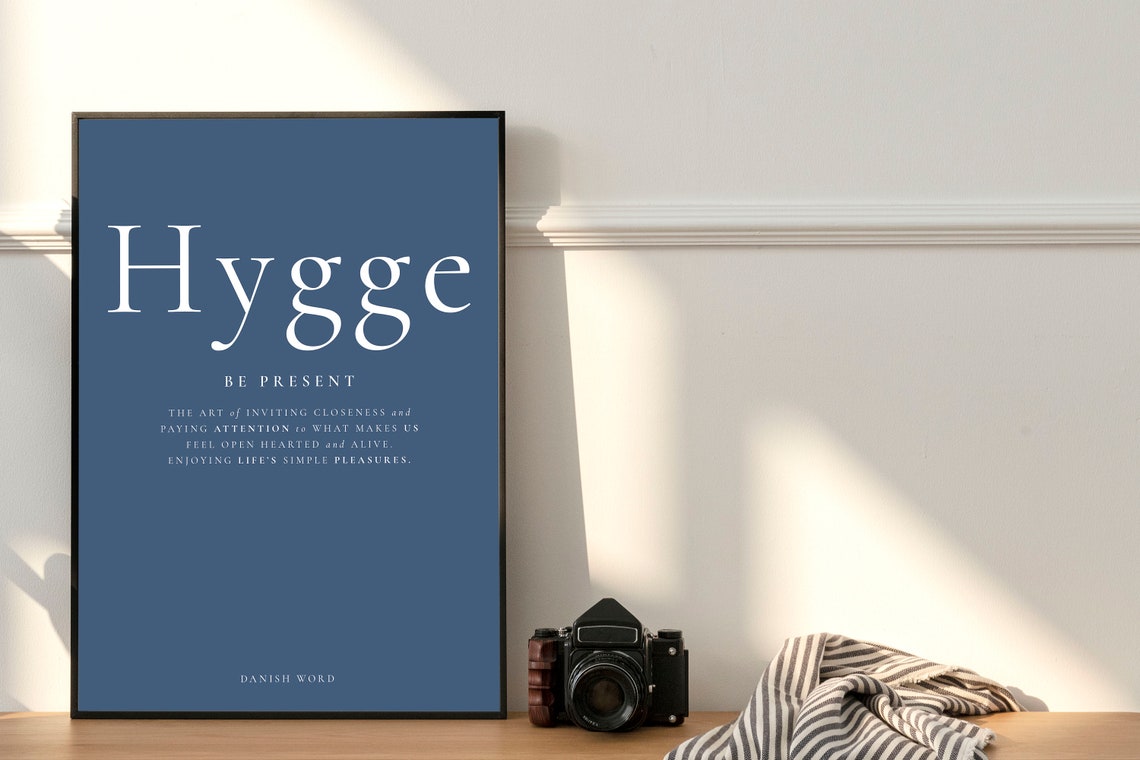 Hygge Definition Be Present Danish Word Cozy Scandi Wall Art Poster - Image 2