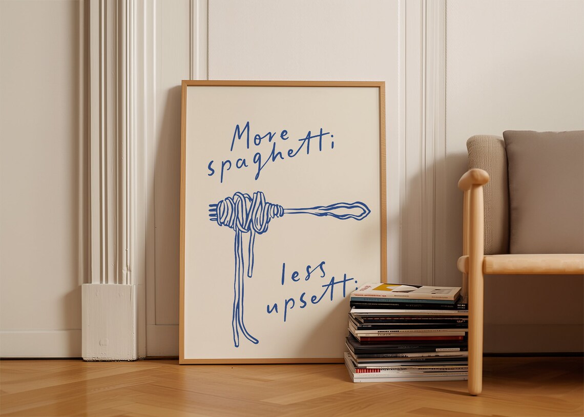 More Spaghetti Less Regretti, Retro Kitchen Poster - Image 3