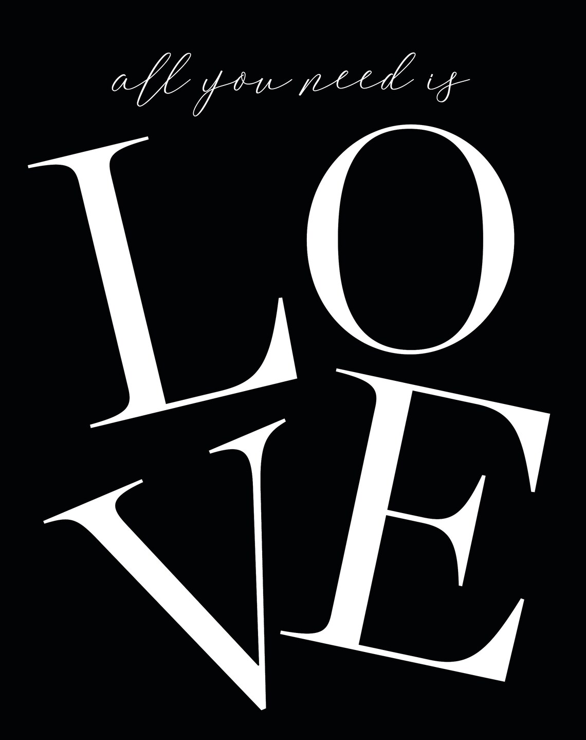All You Need Is Love Print Home Decor Poster Love Poster Love Typography Wall Art - Image 3