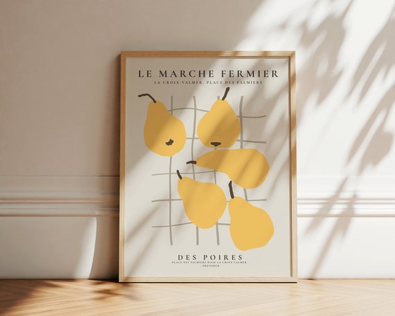 Pears Fruit Market Poster Marche Aux Fruits Print Tropical Fruit Market Art Modern Trendy Kitchen Wall Art Decor Des Poires Poster