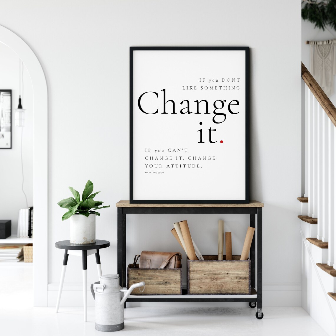 Maya Angelou Change Quote, Minimalist Wall Art Print - Image 3