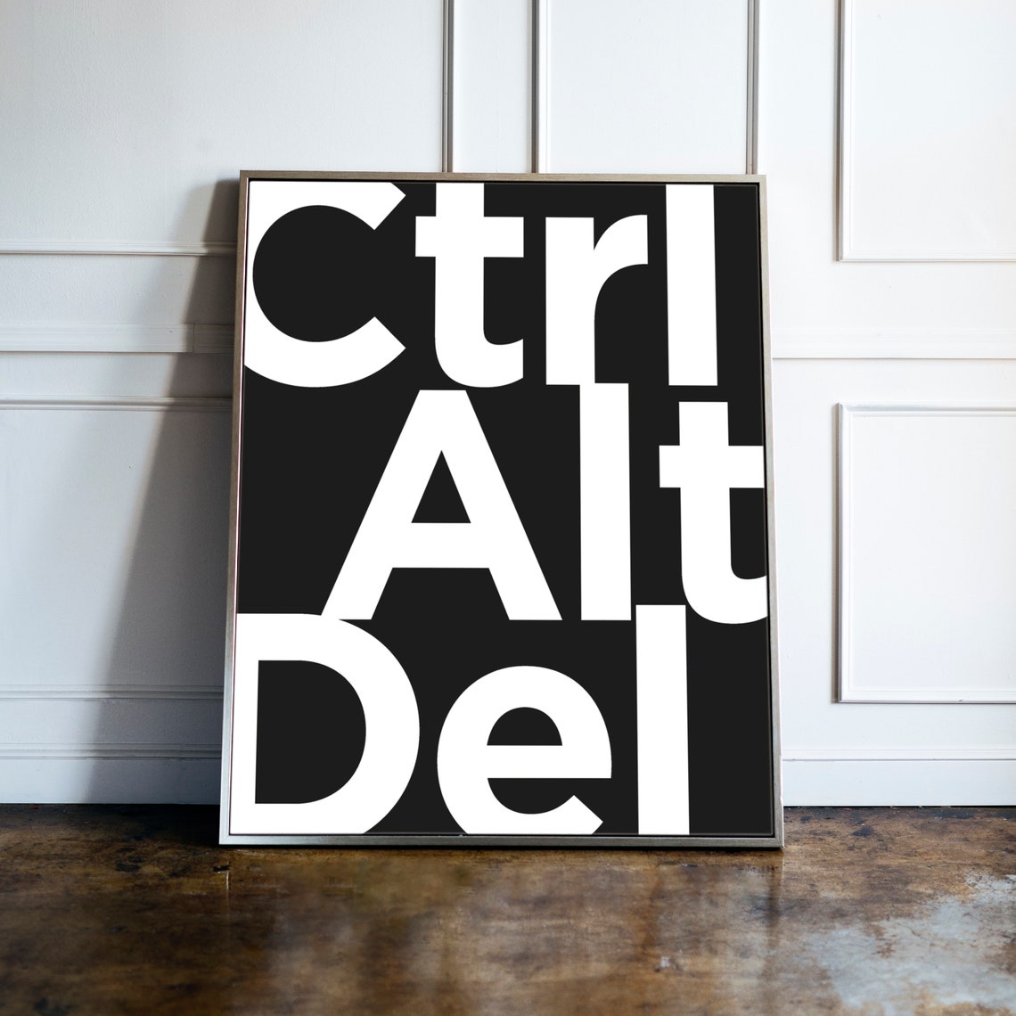 Ctrl Alt Del Keyboard Keys Poster Nerd Geek Computers Print Typography Motivational Gift Mental Health Print Delete Control Quote - Image 3