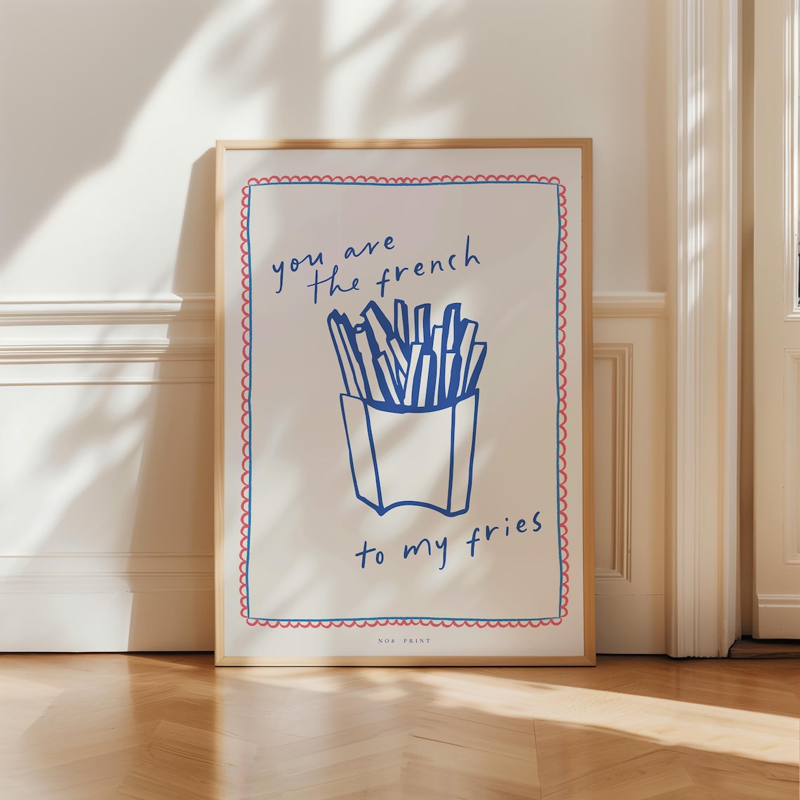 You Are The French To My Fries Retro Kitchen Wall Art Funny Poster