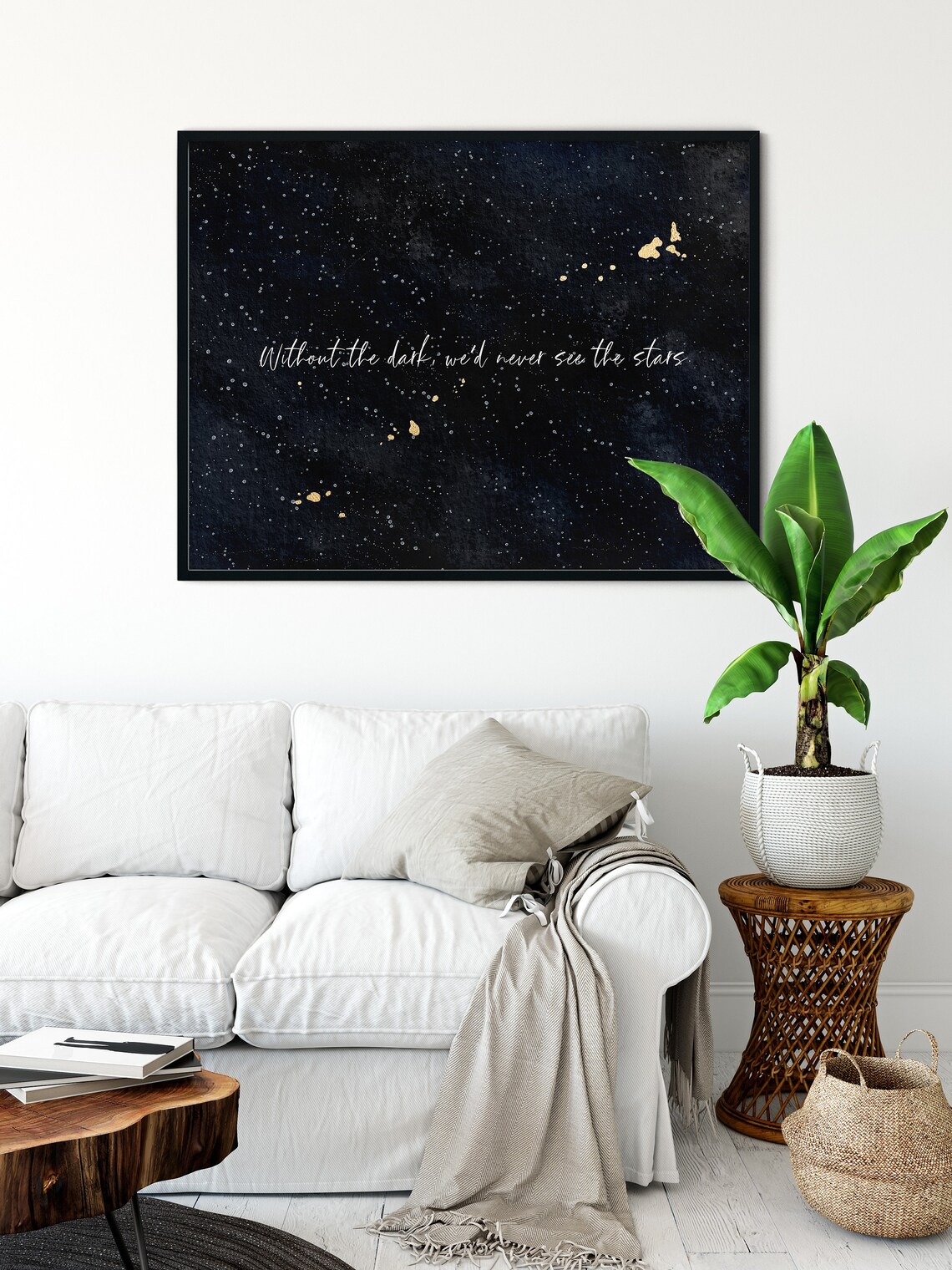 Without The Dark Wed Never See The Stars Quote Landscape Wall Poster - Image 2