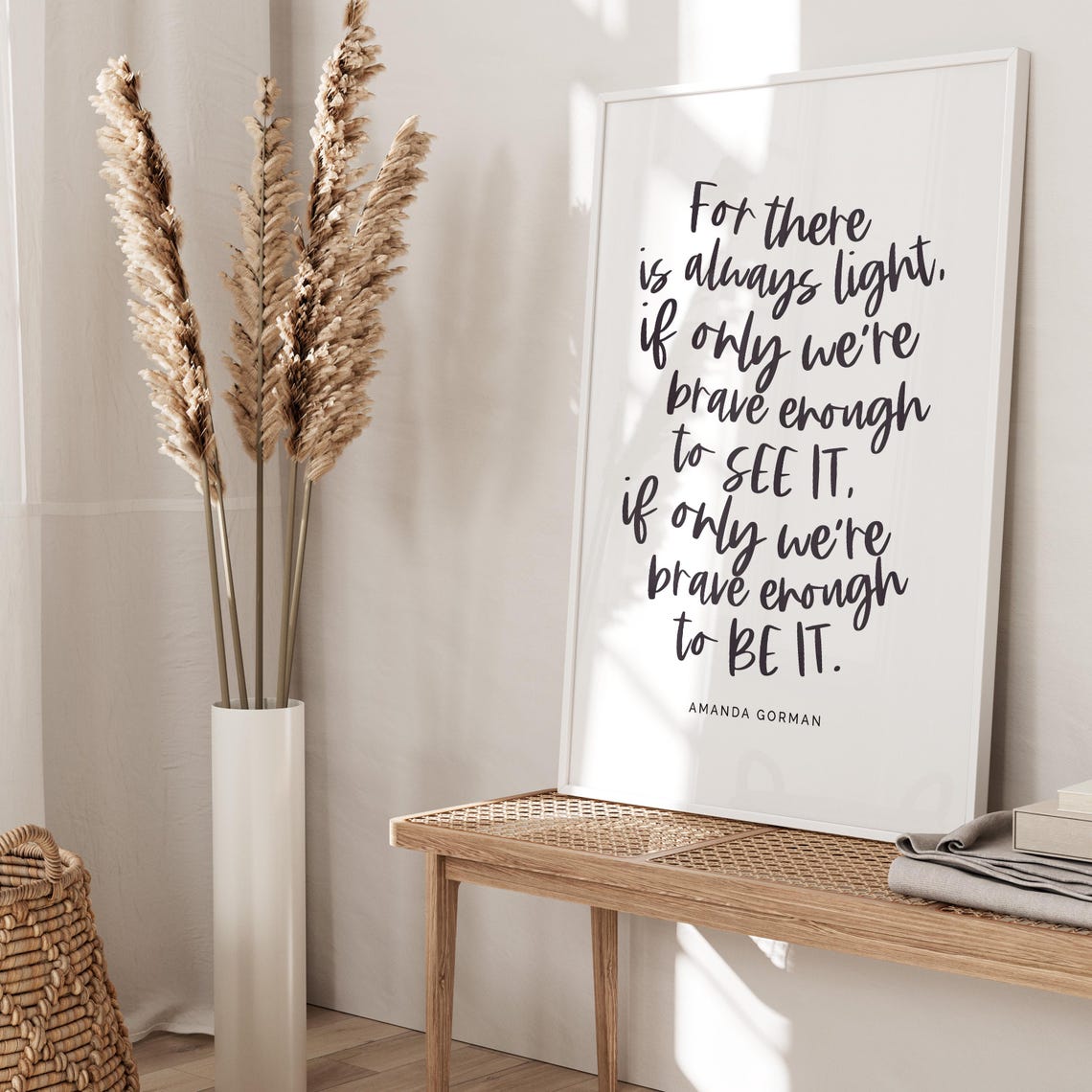 Amanda Gorman Always Light Brave Quote Calligraphy Wall Art Poster - Image 5
