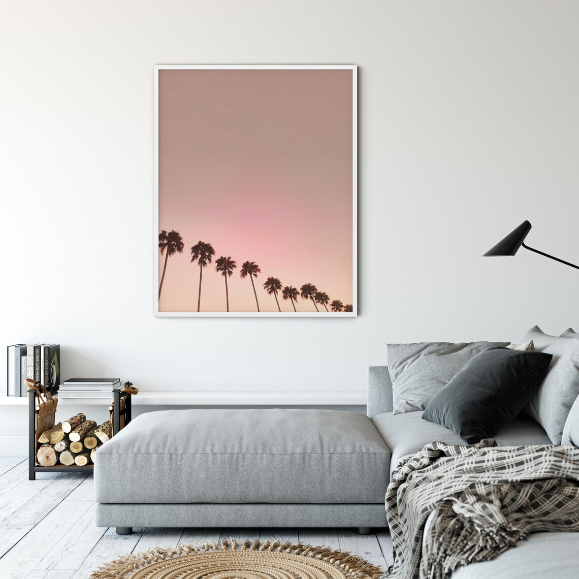 California Palm Trees Silhouette Pink Sunset Tropical Wall Art Poster - Image 5