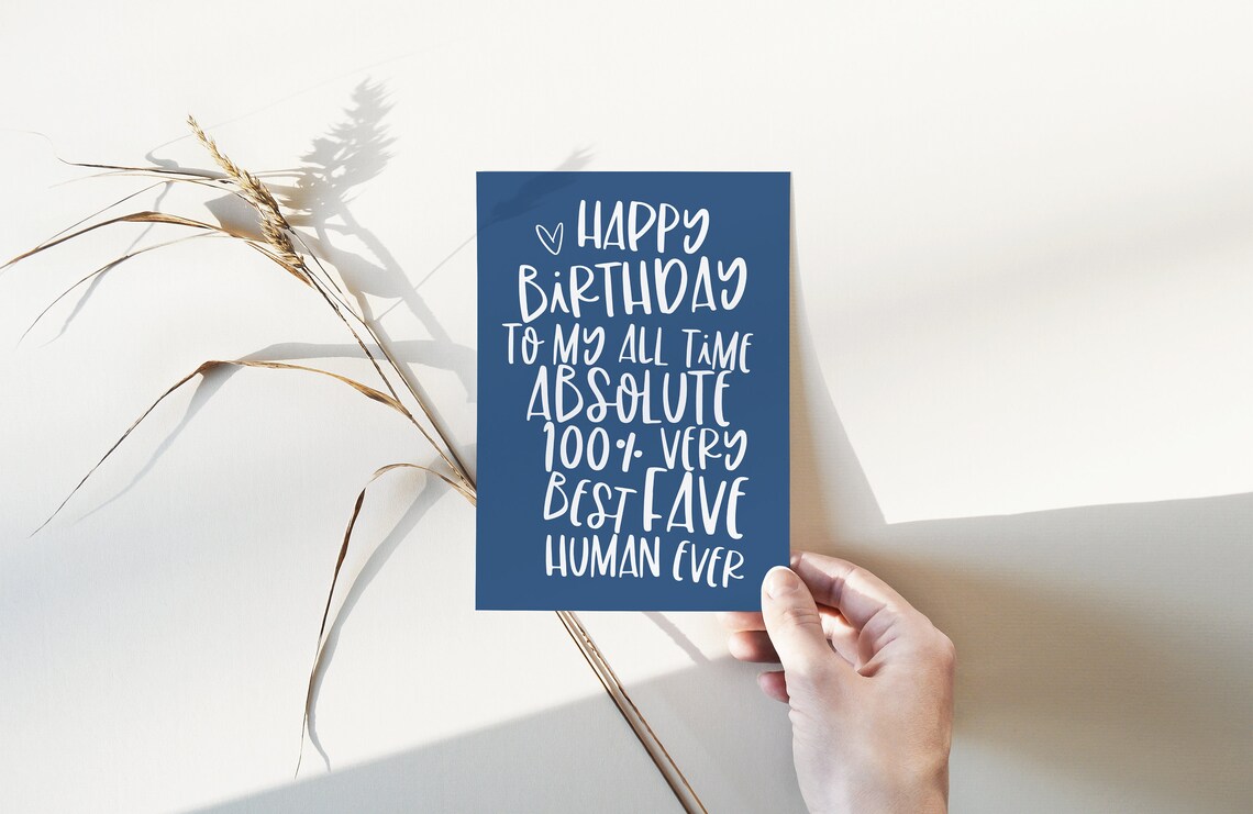 Happy Birthday To My Favourite Human Quote Print - Image 2