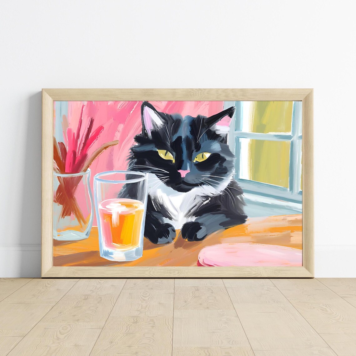 Black Cat Poster, Cat Lover Gift for Home Decor