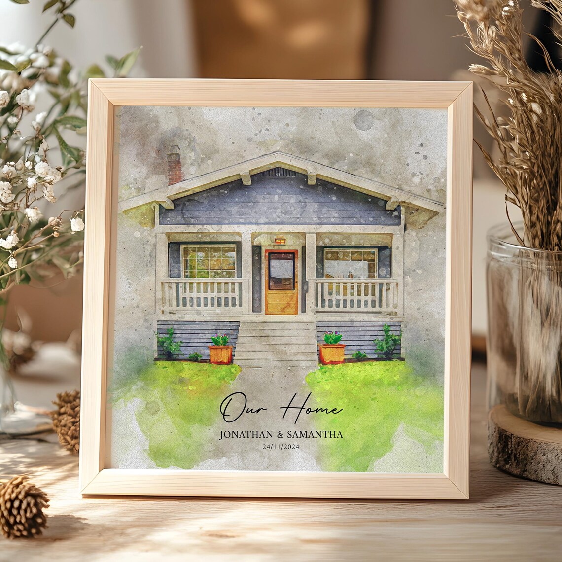 Custom Home Portrait Watercolor House Art Print
