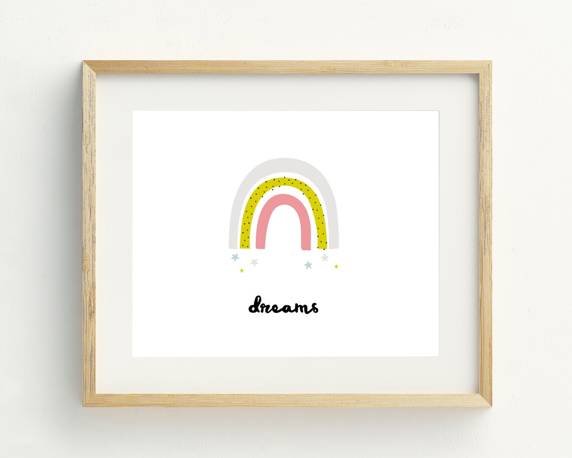 Rainbow Print Rainbow Nursery Decor Inspirational Nursery Decor Nursery Quote Wall Art Baby Girl Nursery Prints Baby Room Decor - Image 2