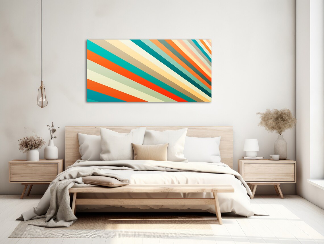 Daybreak Geometric Abstract, Mid-Century Wall Art Print - Image 2
