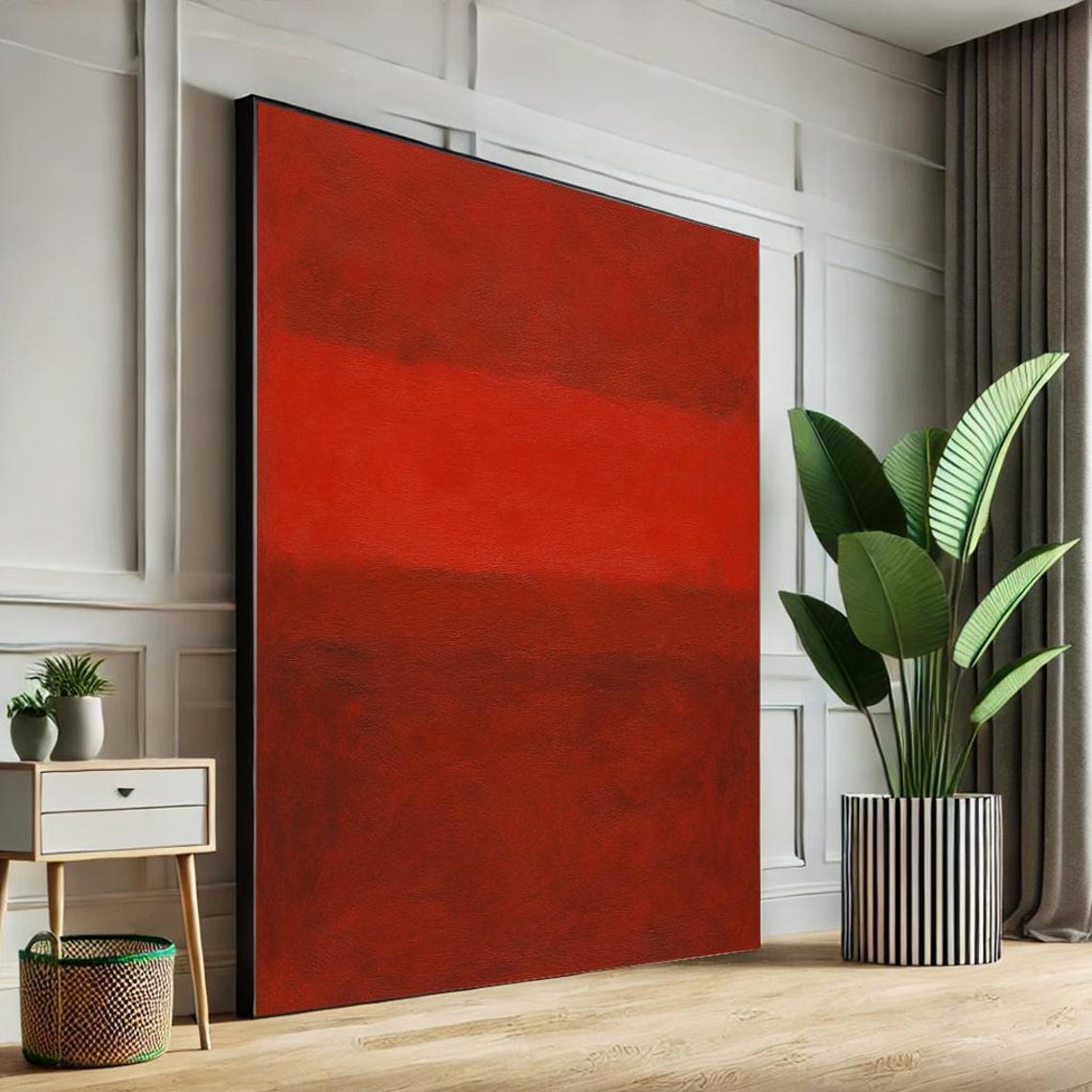 Rothko Style Deep Red Abstract Color Field Minimalist Mood Poster