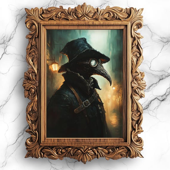 Plague Doctor Art Print Eerie Gothic Wall Dark Academia Decor For Home Or Office Prt24