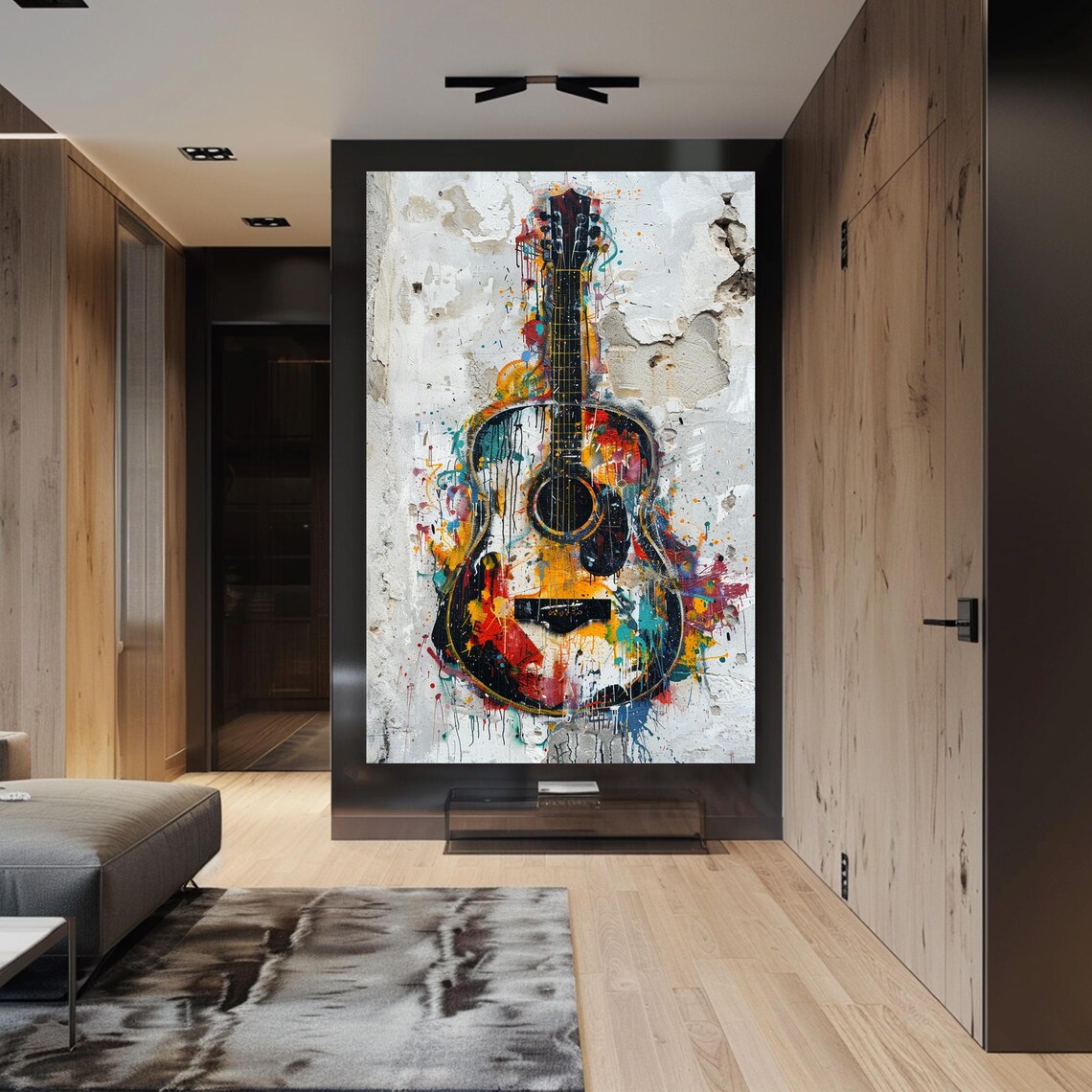 Guitar Abstract Modern Art Print, Music Room Decor - Image 4