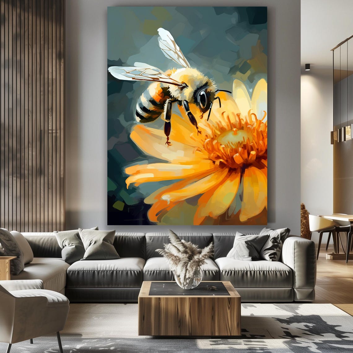 Bee Decor Flower Art Floral Art Print Wall Art Large Wall Decor Unique Gifts Housewarming Gift Maximalist Decor Art Decor - Image 5