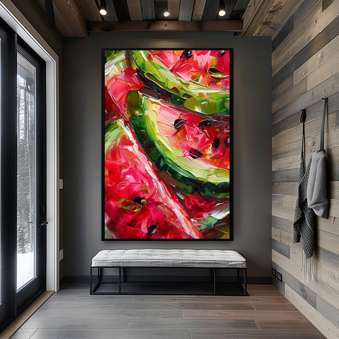 Fruit Decor Wall Art Kitchen Wall Art Watermelon Painting Large Print Framed Art Print Gift Idea Home Decor - Image 4