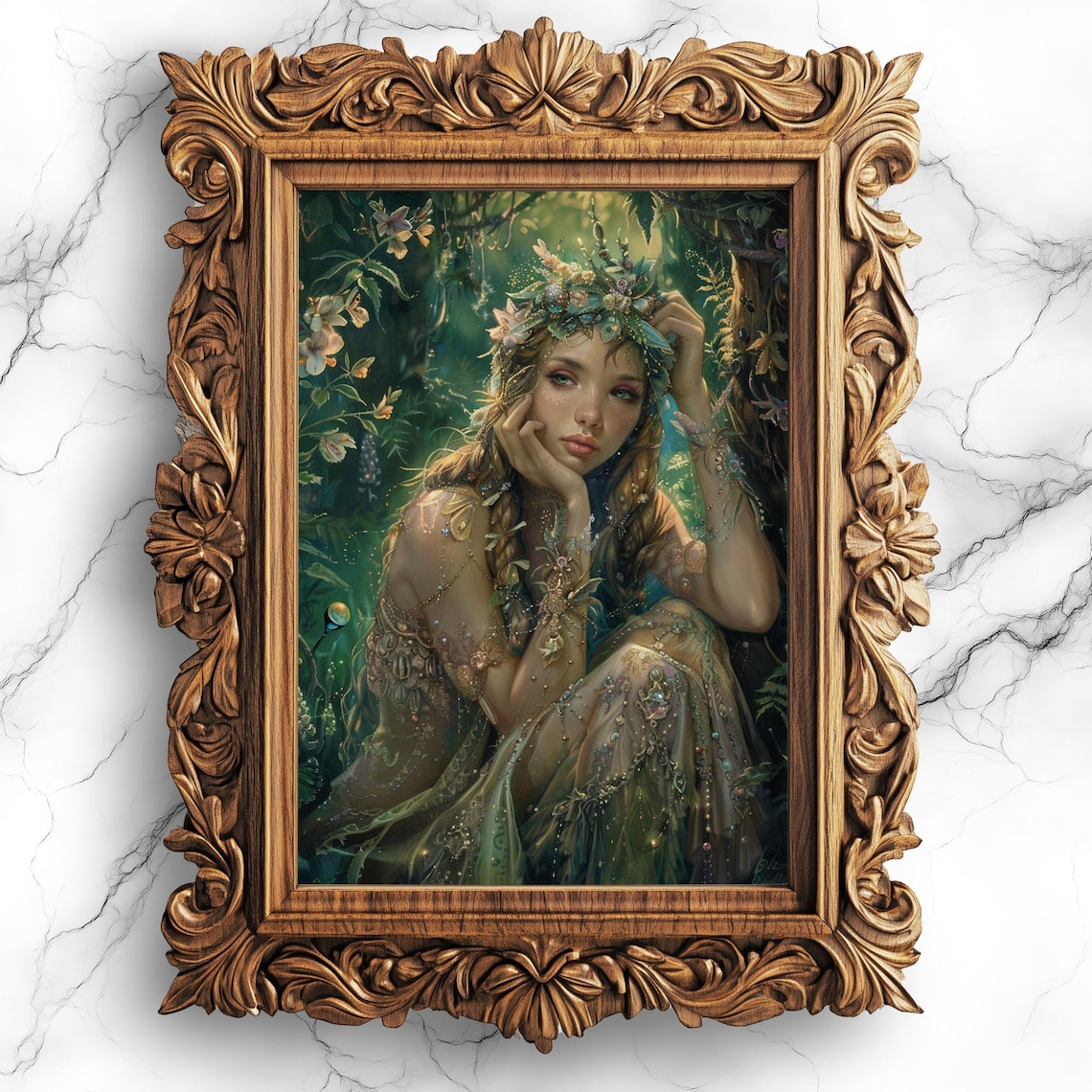 Enchanting Princess in Magical Forest Poster