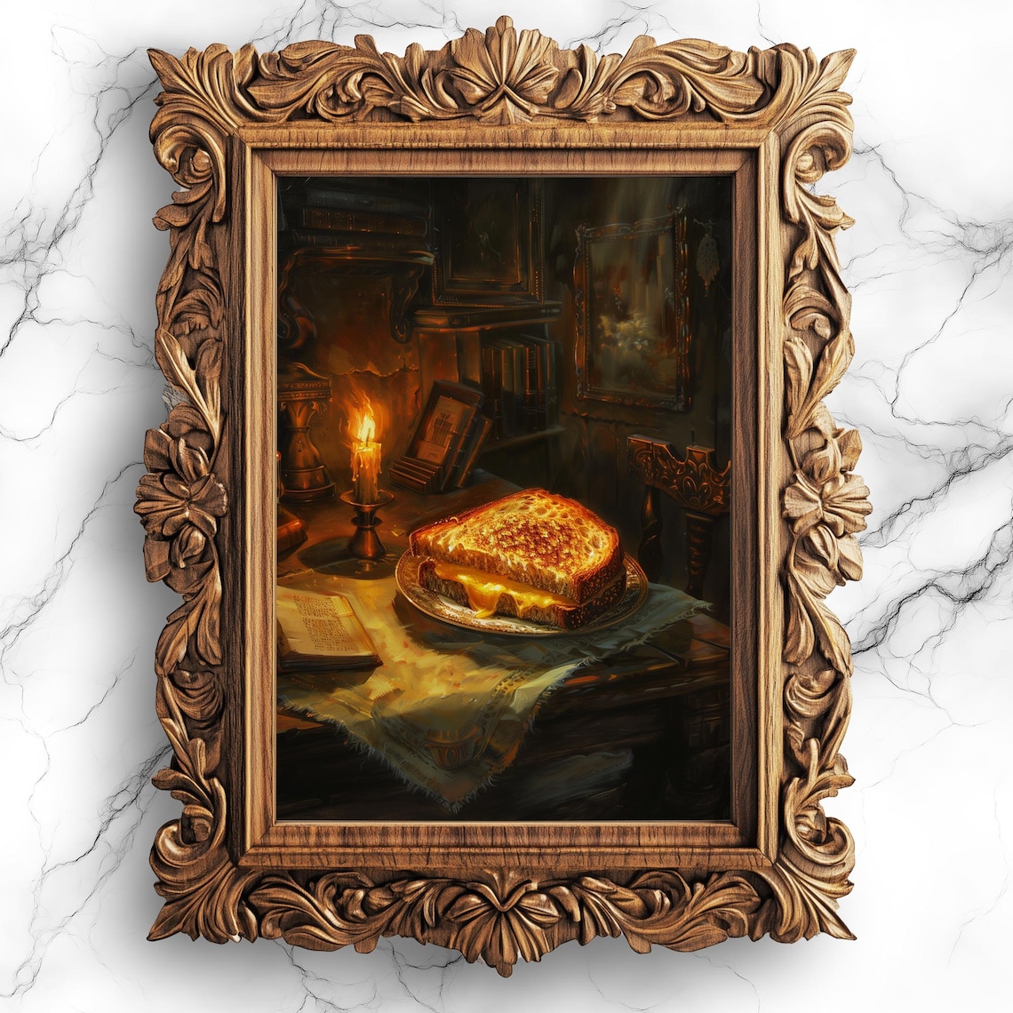 Grilled Cheese Whimsical Kitchen Decor Art Print