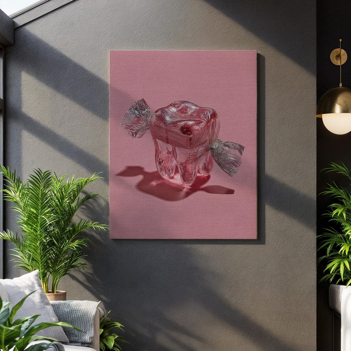 Trendy Pink Glass Candy Pop Art Modern Sweet Playful Wall Art
