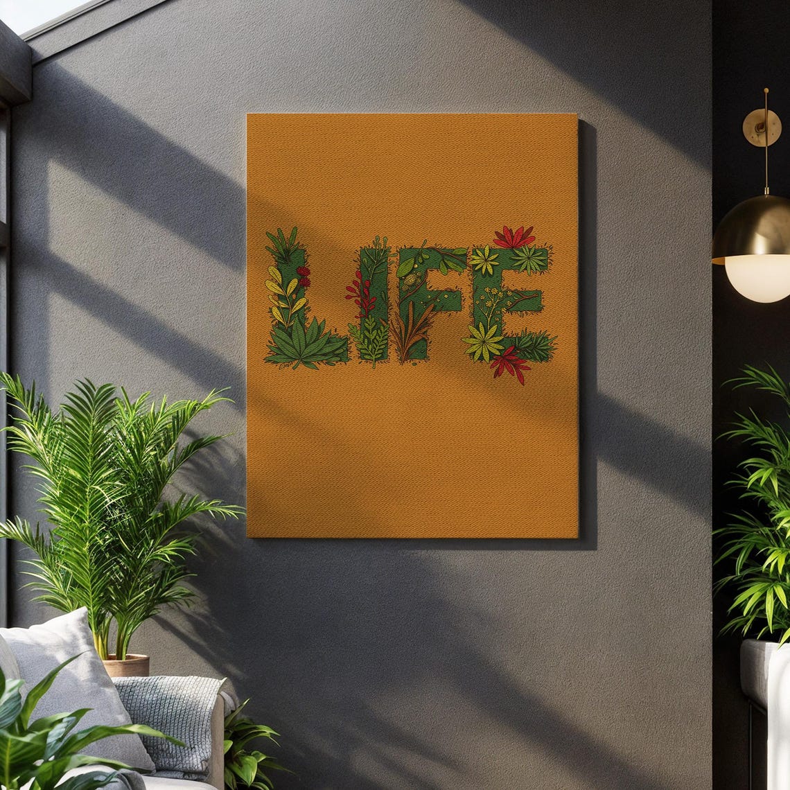 Life in Blooming Botanical Letters Inspirational Word Poster