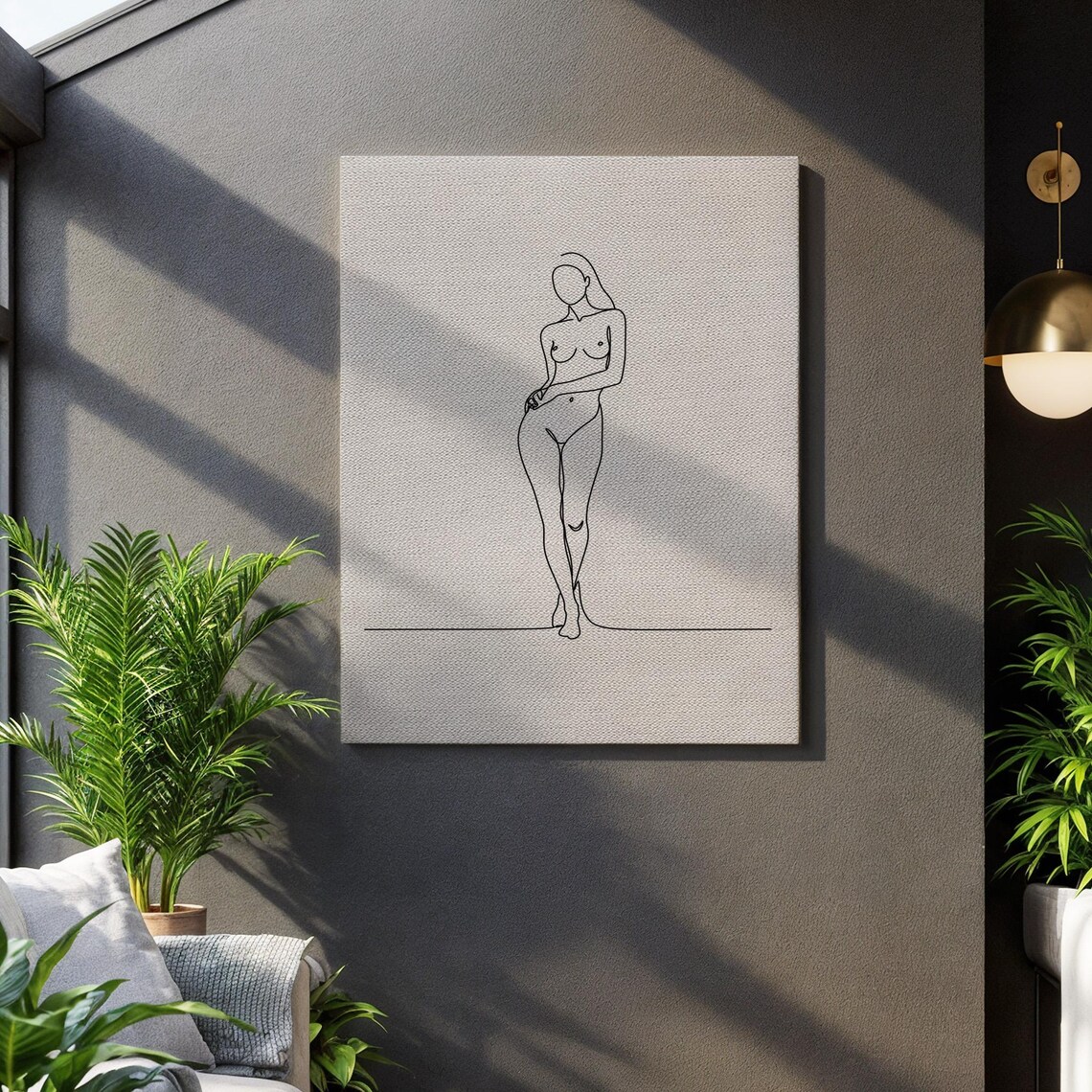 Female Nude Line Art, Minimalist Figure Art Print