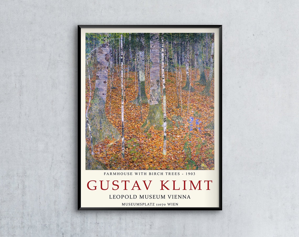 Gustav Klimt Farmhouse With Birch Trees 1903 Vienna Museum Poster - Image 2
