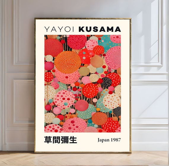 Yayoi Kusama Print Vibrant Polka Dot Balloon Forest Kusama Polka Dots Balloons Abstract Vibrant Colorful Forest Playful Surreal