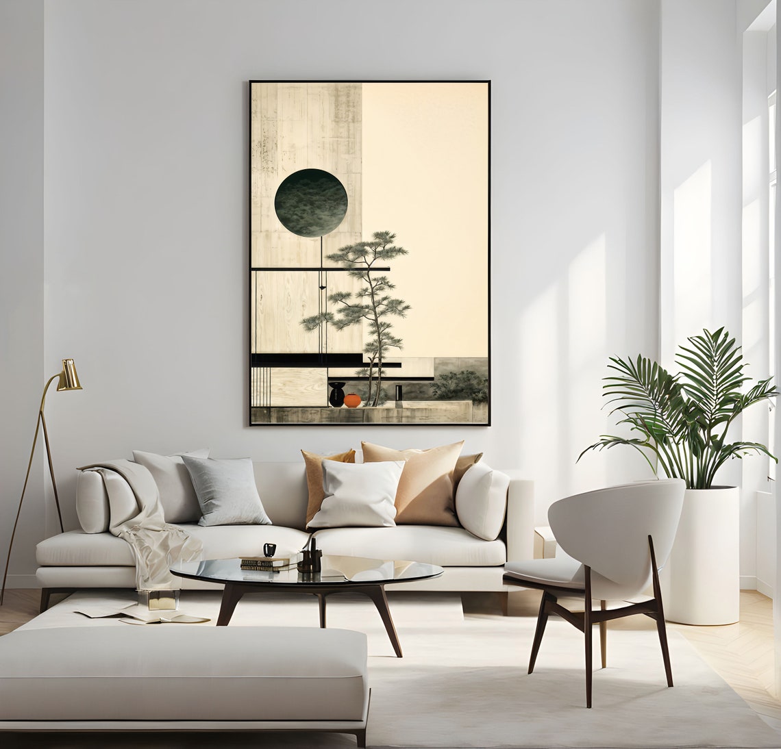Zen Moon Pine Tree Japanese Minimalist Tranquility Art Poster - Image 4
