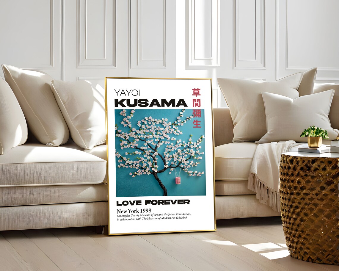 Yayoi Kusama Love Forever 1998 Sakura Blossom Exhibition Poster - Image 3